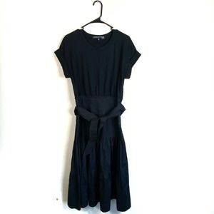 Veronica Beard jeans women black maxi dress size S trail Cotton belt tiered